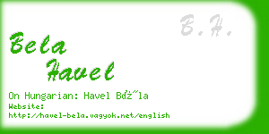 bela havel business card
